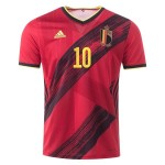 Camisolas de futebol Bélgica Eden Hazard 10 Equipamento Principal Euro 2020 Manga Curta